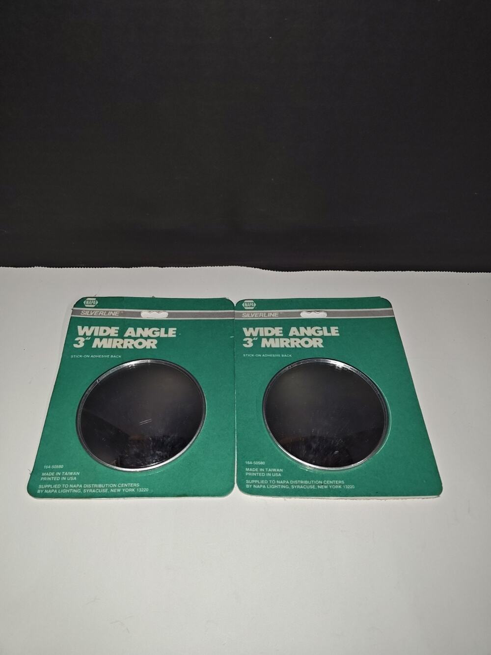 Vintage NAPA Silverline Blind Spot Mirrors Set Of 2 Wide Angle 3” New